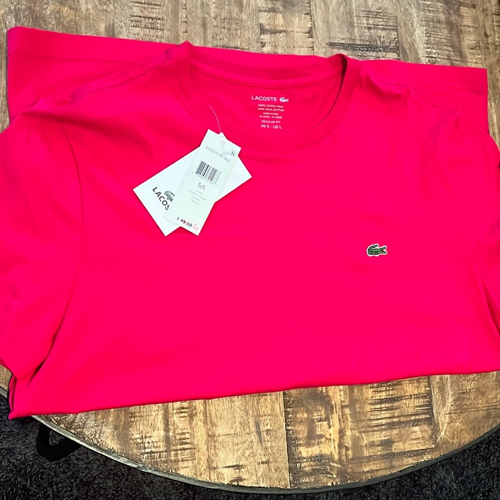 NWT Men’s Hot Pink Lacoste Shirt Size 5